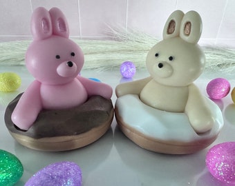 Bunny In Donut Soap, Animal Shaped Fun Scented Soap, Basket Filler Easter Gift For Kid,
