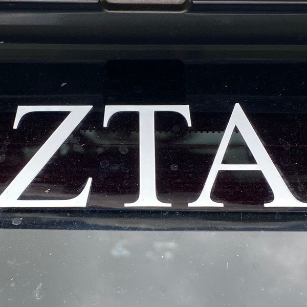 Greek Sorority Fraternity Decal Letters Custom White Greek for Car Laptop Window Notebook Cups 3” (approximate)