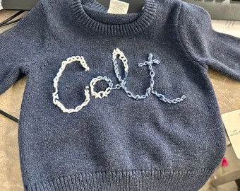 Personalized Name Baby Sweaters Crochet