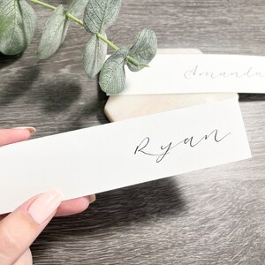 Wedding Place Card Setting - Large -Escort Cards - White Cardstock - Handwritten Calligraphy