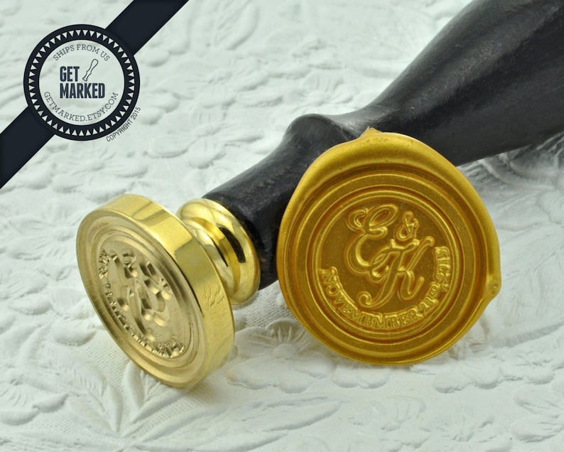 Royal Script Customized Wedding Wax Seal Stamp Template by Etsy