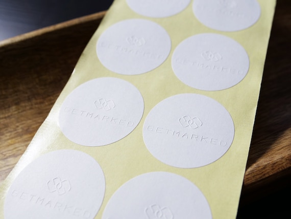 White Matte Embossed Stickers, Embossed Raised Sticker/label