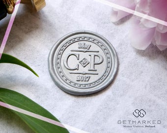 Love at First Sight - Customized Wedding Wax Seal Stamp Template by Get Marked (WS0392)