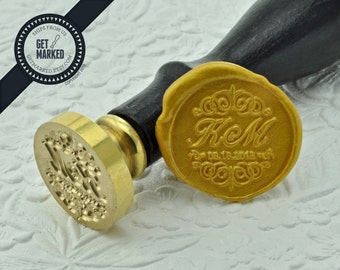 Victorian - Customized Wedding Wax Seal Stamp Template by Get Marked (WS0231)