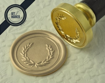 Olive Branch Wreath - Wax Seal Stamp by Get Marked (WS0080)