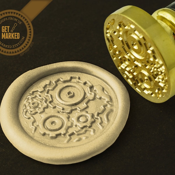 Gears - Wax Seal Stamp by Get Marked (WS0002)