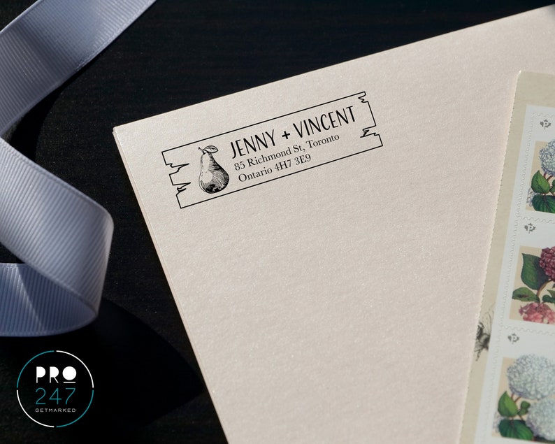 Customized Self-Inking Return Address Stamp Wood-mount Rubber Stamp Clear Acrylic Block RS0007