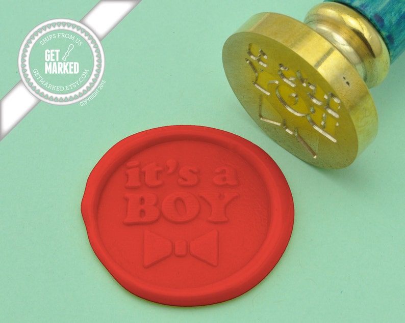 Baby Collection WS0206 It/'s a Boy Wax Seal Stamp by Get Marked