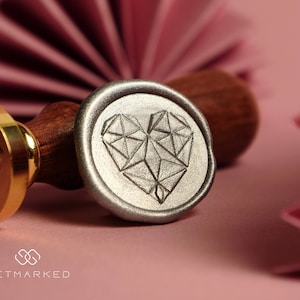 Diamond Heart - Premium Love Stamp Collection Wax Seal Stamp by Get Marked (WS0417)