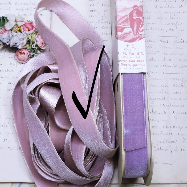 1y DUSTY PINK MAUVE Velvet Ribbon Violet Velvet Ribbon Antique Etsy
