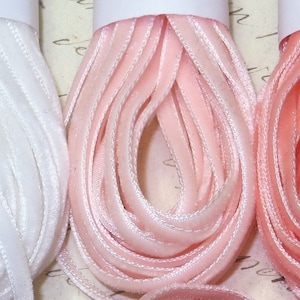 5y 1/8&quot; PASTEL BABY PINK Velvet Ribbon Antique Vintage 1920 Flapper Doll Dress Pink Blue yellow Trim Millinery Flower Applique metal antique