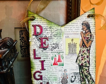 Delight handmade mixed media wall hanging