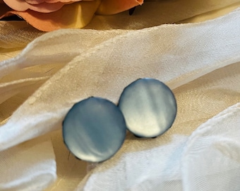 Blue circle vintage earrings (updated to pierced)