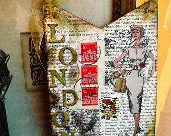 London handmade mixed media wall hanging