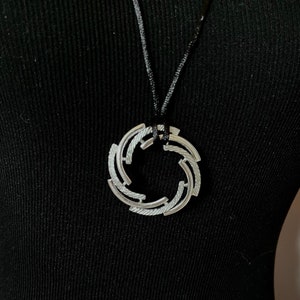 Silver Shadows Circle handmade necklace