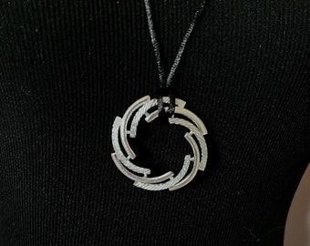 Silver Shadows Circle handmade necklace