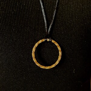 Golden Braided Circle handmade necklace