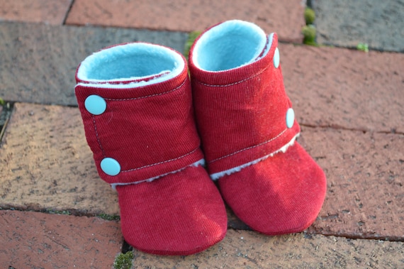 corduroy baby booties
