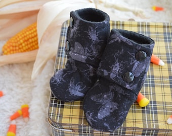 Baby Booties Stay On, Black Bugs Halloween, little boys, trick or treat, fall summer