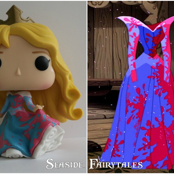 Custom Aurora 'Make it pink! Make it blue!' Gown Funko Pop ~ Made to order