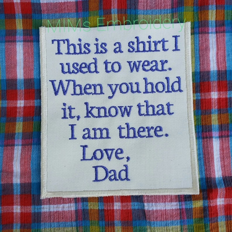 Embroidered Custom Memory Pillow POCKET for Your Shirt Pillow Etsy