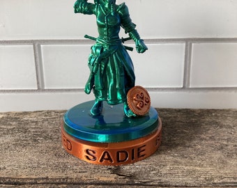 Custom  Figurine  with Personalized Shield and Engraving