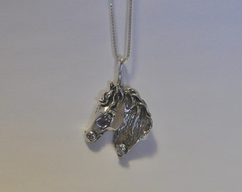 Sterling Silver Horse Head Pendant/Necklace