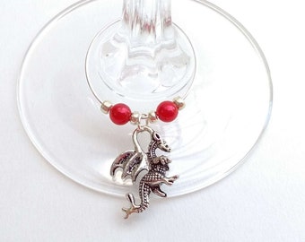 Dragon wine charms, set of 6