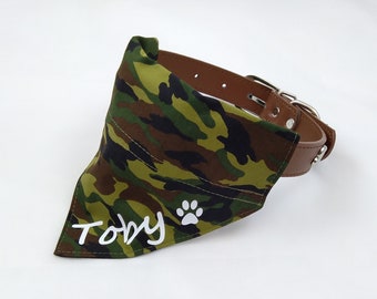 Personalised Camouflage  Cotton Over the Collar Dog Bandana