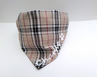 Personalised Tartan dog bandana