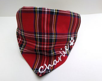 Personalised Tartan Dog Bandana