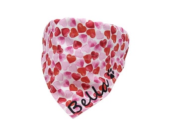 Personalised Hearts Dog Bandana