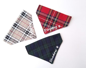 Personalised Tartan Cat Bandana