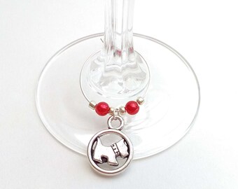 Westie Scottie Dog Wine Glass Charms, Set of 6