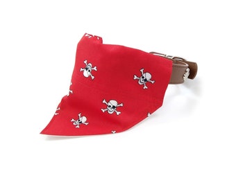 Red skulls dog bandana
