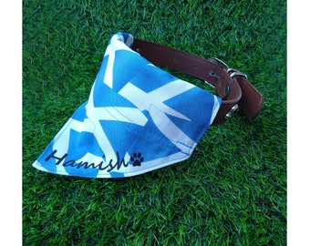 Personalised Scottish Flag Dog Bandana