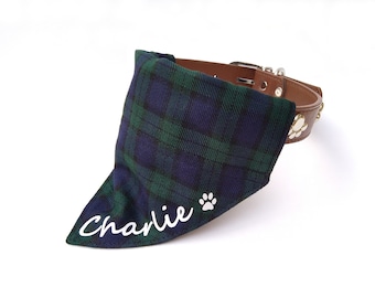 Personalised Blackwatch Tartan Dog Bandana