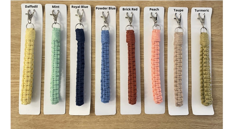 Macrame Wristlet Keyring Wrist Strap Lanyard Boho Keychain Accessories Gift 33 colours 7 new colours added for 2024 image 7