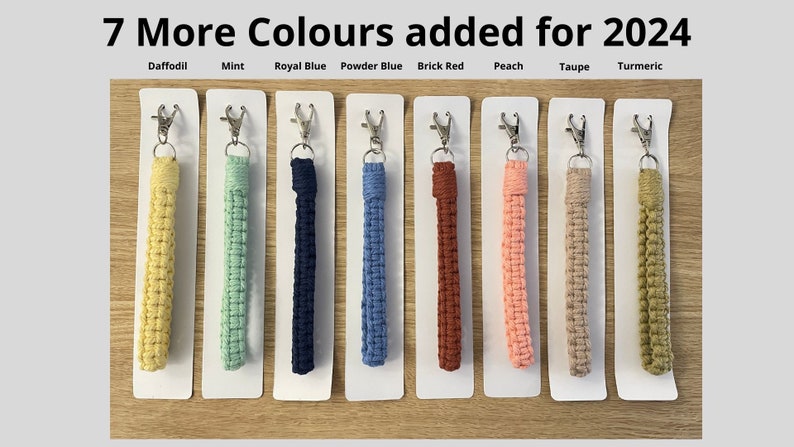 Macrame Wristlet Keyring Wrist Strap Lanyard Boho Keychain Accessories Gift 33 colours 7 new colours added for 2024 image 3