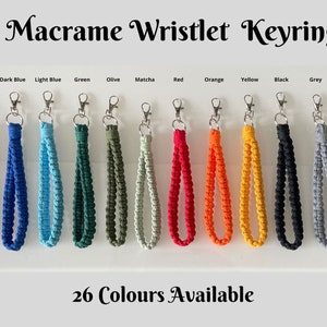 Macrame Wristlet Keyring | Wrist Strap Lanyard | Boho Keychain Accessories | Gift - 26 colours