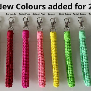 Macrame Wristlet Keyring Wrist Strap Lanyard Boho Keychain Accessories Gift 33 colours 7 new colours added for 2024 image 4