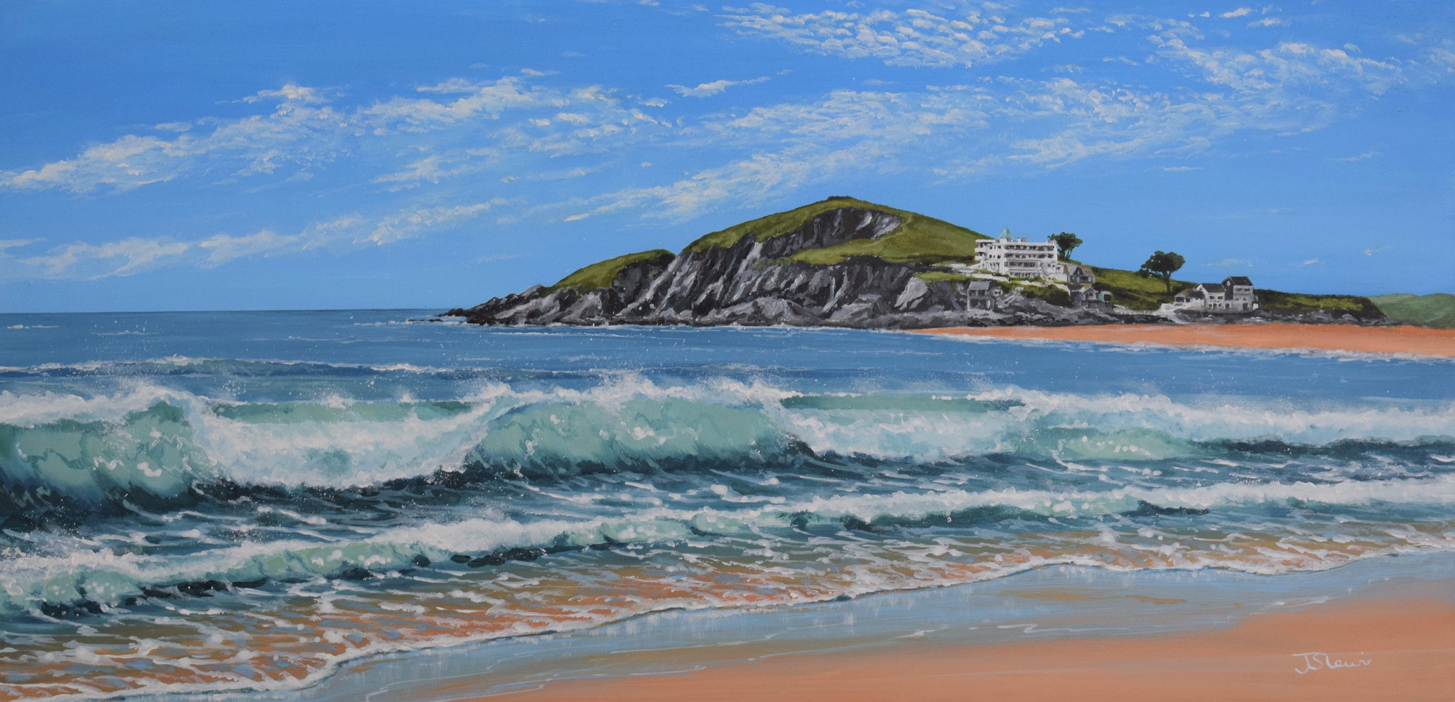 Burgh Island Devon Original Acrylic Seascape Painting Etsy UK