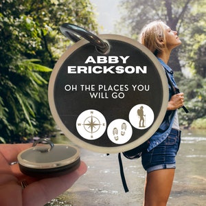 Oh the places you will go Gifts for Him Backpacking tag Luggage Carabiner Clip Graduation Birthday Father&#39;s Day Gift for Guy Personalized