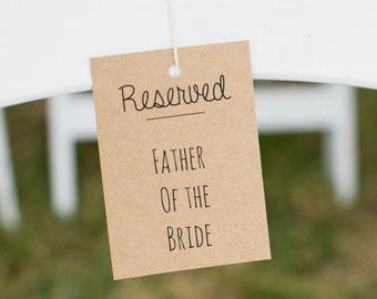 10 Rustic Wedding Reserved Signs | Personalised Reserved Tags | Wedding Ceremony Sign | Guest Seating | Boho Wedding Reserved Sign