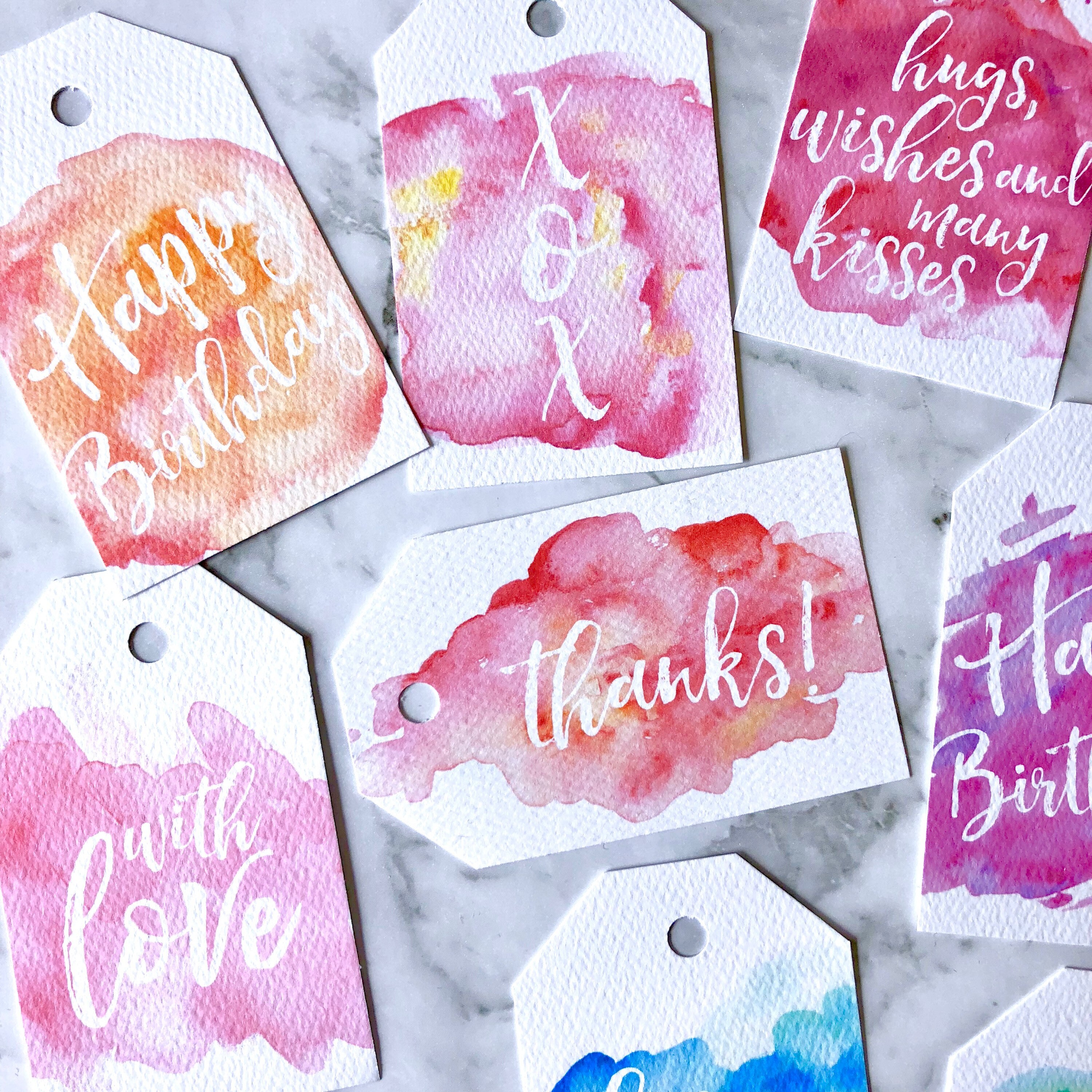 9 Printable Watercolour Gift Tag Set Printable Download Gift - Etsy España