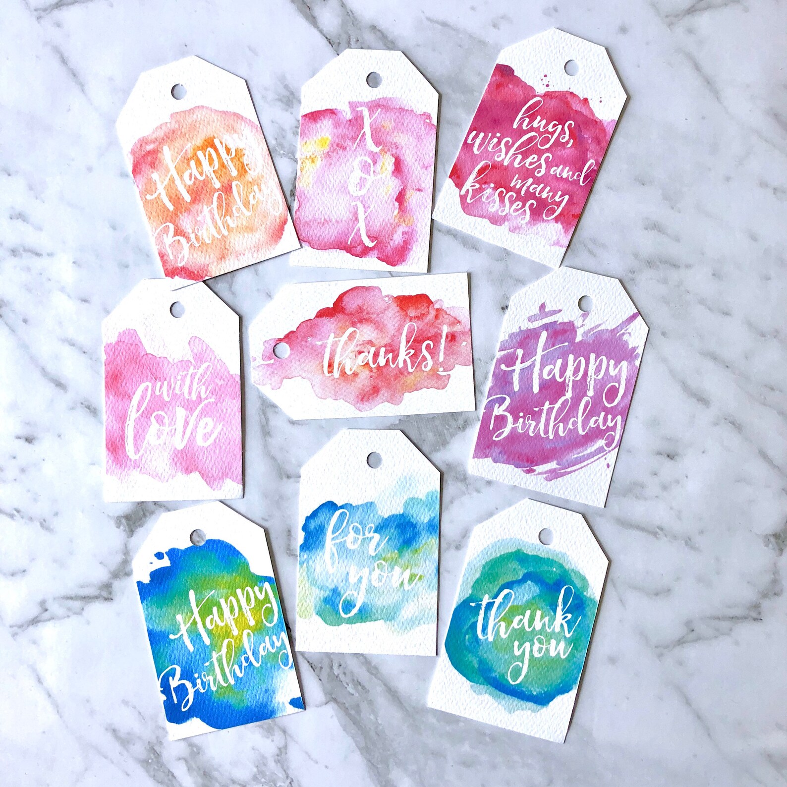 9 Printable Watercolour Gift Tag Set Printable Download Gift - Etsy España