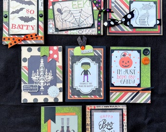 Halloween Card kit, Premade Halloween Cards, Handmade Card Kit, Handmade Halloween Card Kit, pre-made Halloween Cards, Halloween Page kit