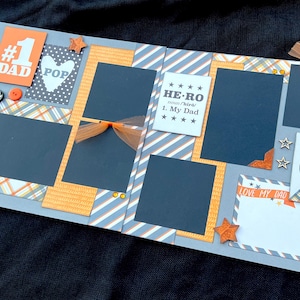 Vaderdag plakboekpaginakit, 12 x 12 plakboeklay-outs, lay-outkits om te maken, doe-het-zelfsloop, kant-en-klare papapagina&#39;s, kant-en-klaar familiealbum