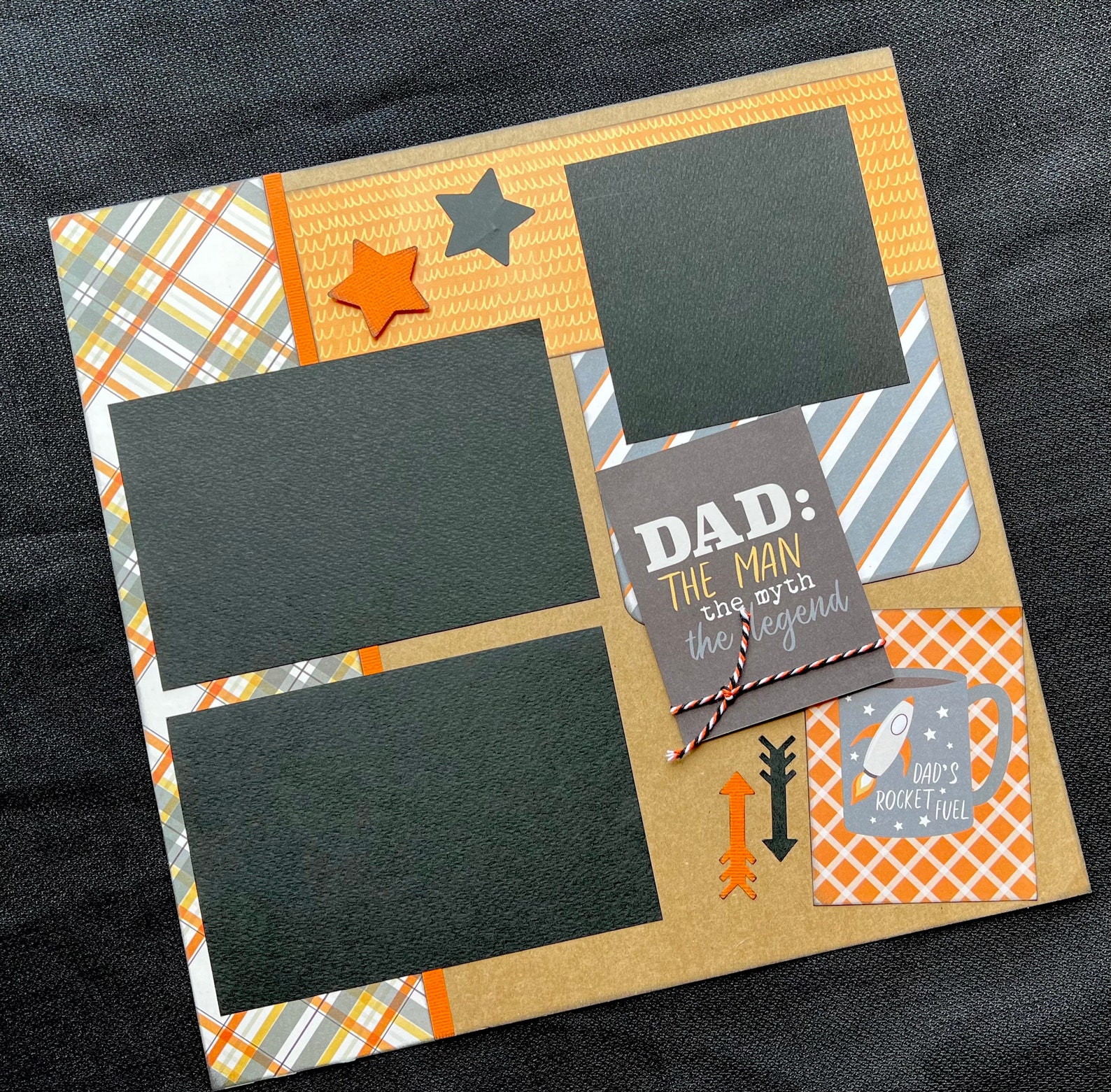12x12 Father's Day Scrapbook Page Kit, Premade Dad Scrapbook Page Kit ...