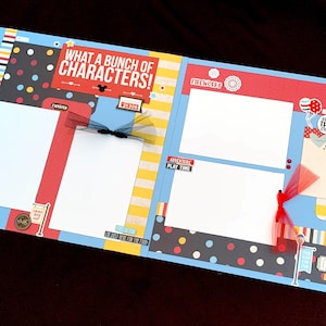 12x12 Theme Park Scrapbook Page Kit, Mouse Scrapbook Page Kit, 12x12 Premade Scrapbook Page, Vacation Scrapbook Page Kit